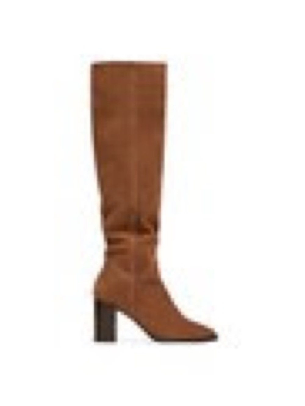 Massimo Dutti Tan Split Suede Leather High Heel Boots